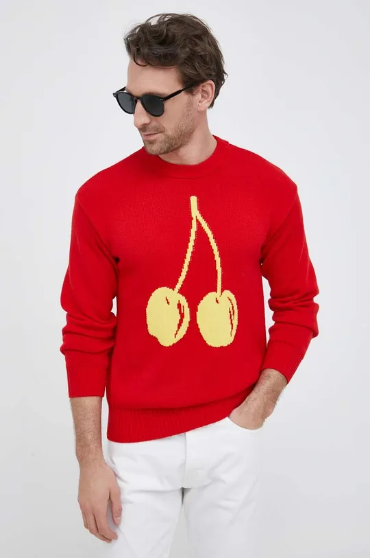 rdeča Bombažen pulover United Colors of Benetton Moški