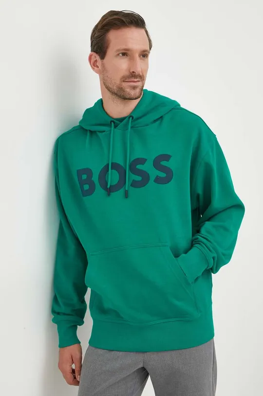 zielony BOSS bluza bawełniana BOSS ORANGE