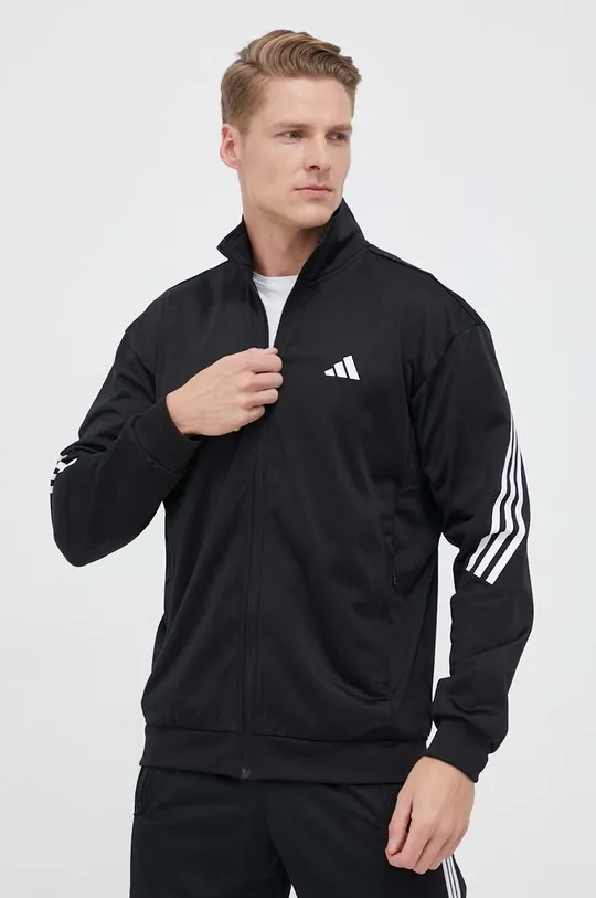 fekete adidas Performance edzős pulóver 3-Stripes Férfi