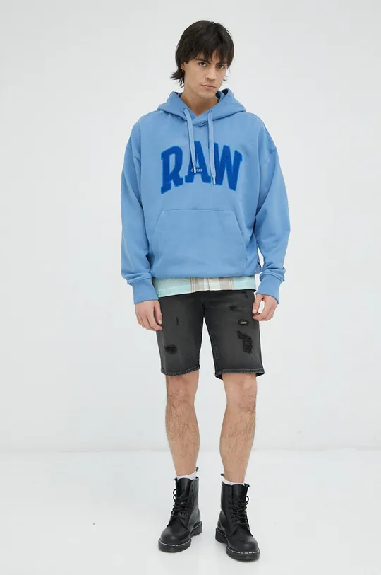G-Star Raw bluza bawełniana jasny niebieski