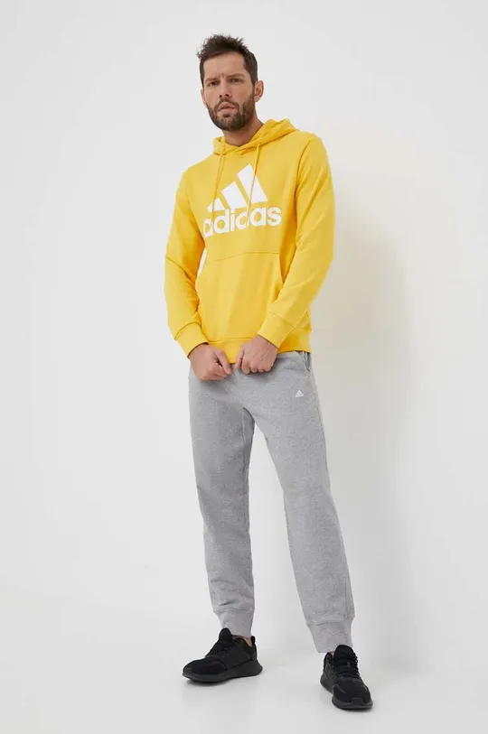 adidas bluza bawełniana żółty