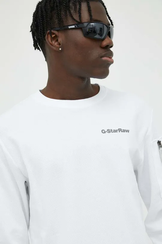 λευκό Βαμβακερή μπλούζα με μακριά μανίκια G-Star Raw