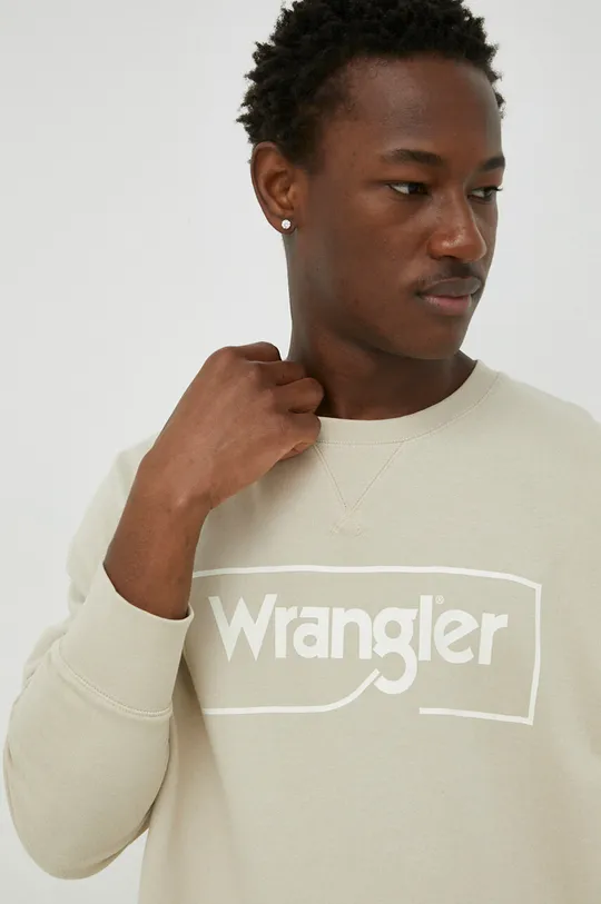 μπεζ Βαμβακερή μπλούζα Wrangler