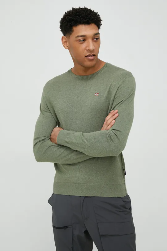 zelena Bombažen pulover Napapijri Moški