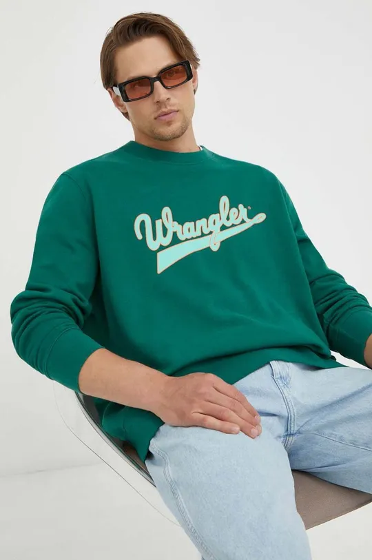 πράσινο Βαμβακερή μπλούζα Wrangler Ανδρικά