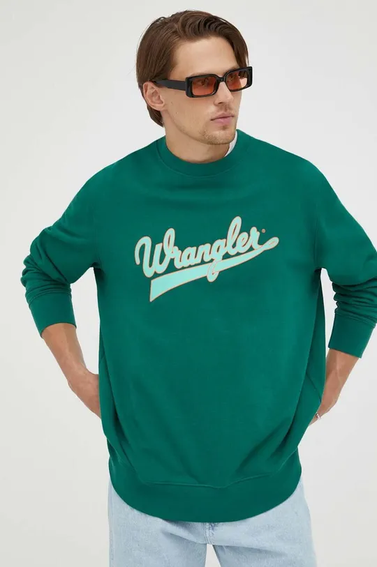 πράσινο Βαμβακερή μπλούζα Wrangler
