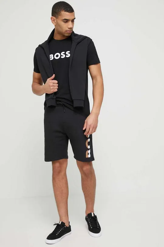 BOSS bluza bawełniana czarny