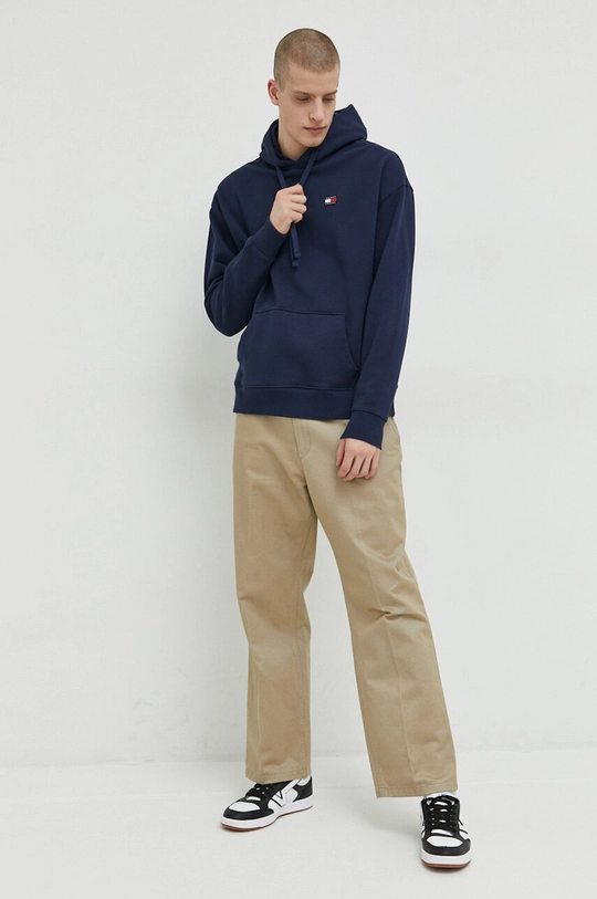 Tommy Jeans felpa in cotone blu navy