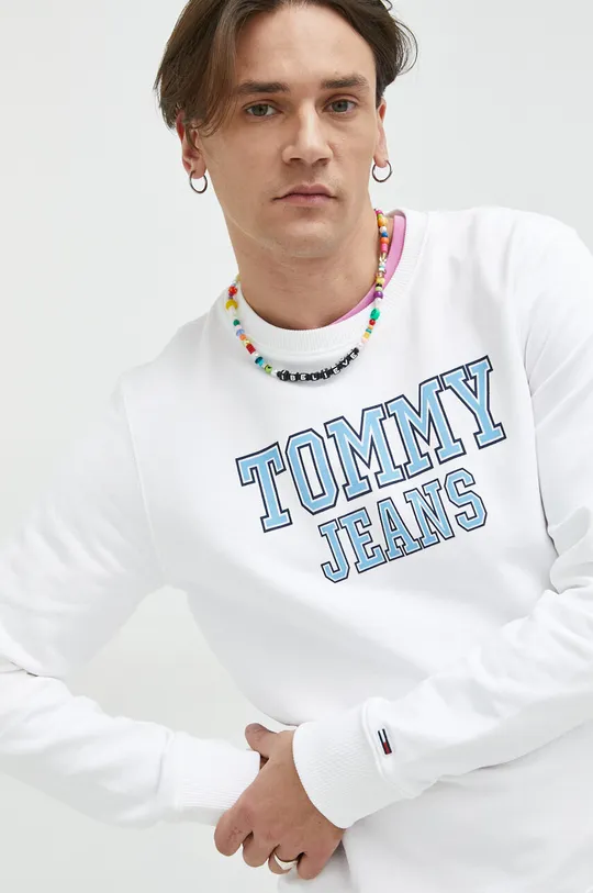 bílá Bavlněná mikina Tommy Jeans