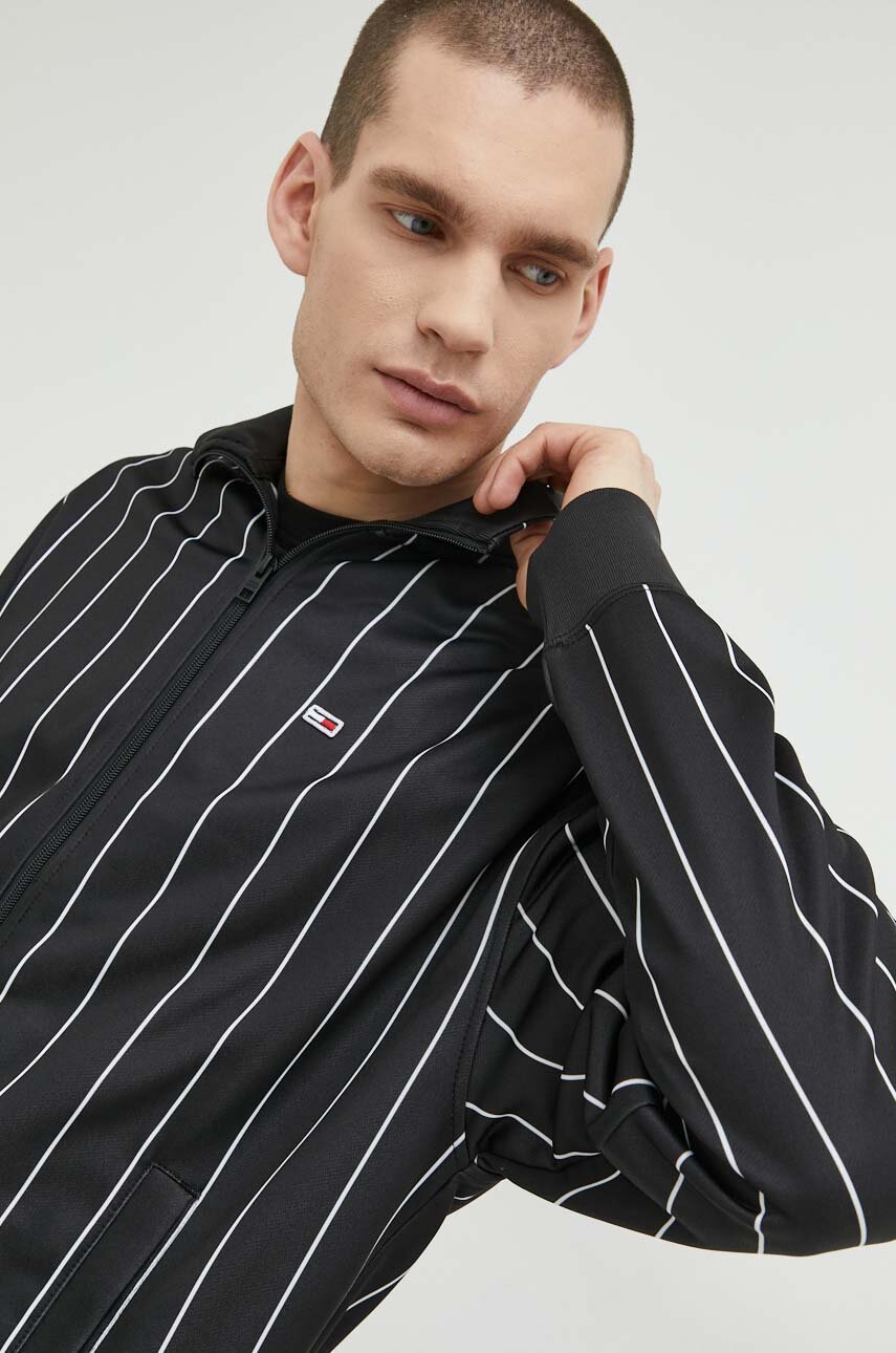 Tommy Jeans bluza męska kolor czarny wzorzysta