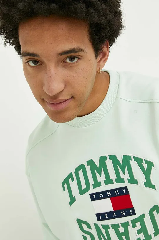 zelena Bombažen pulover Tommy Jeans