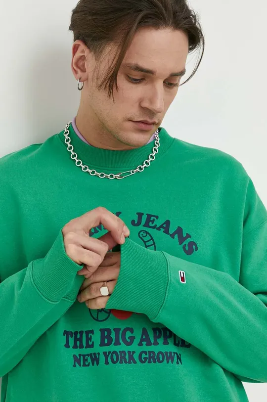 verde Tommy Jeans felpa in cotone