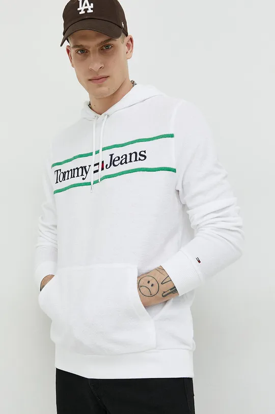 bela Pulover Tommy Jeans Moški