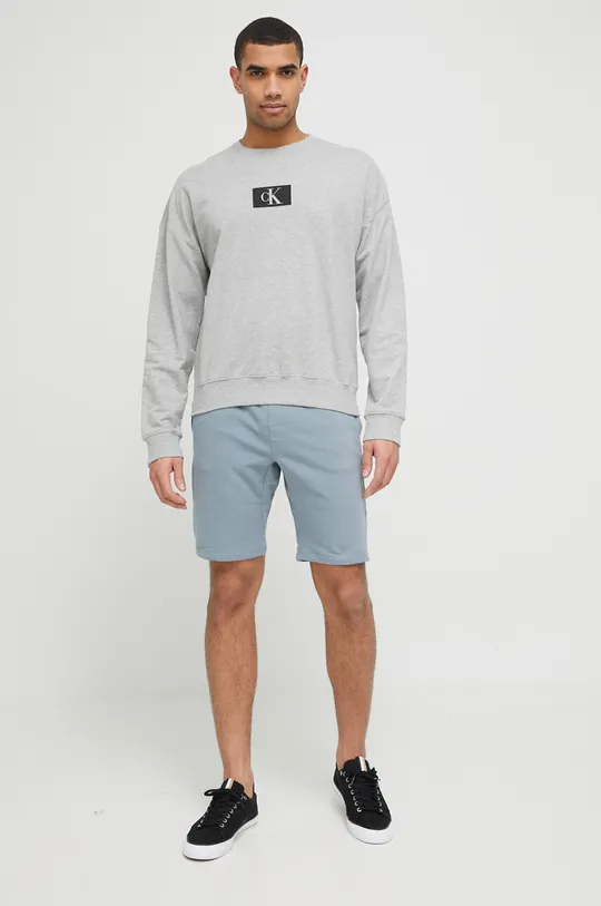 Calvin Klein Underwear pamut pulóver otthoni viseletre szürke