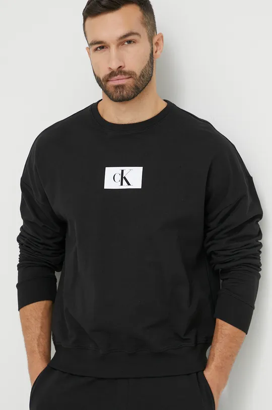 fekete Calvin Klein Underwear pamut pulóver otthoni viseletre Férfi
