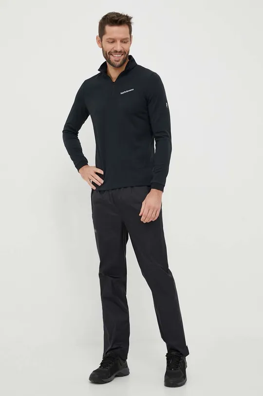 Peak Performance sportos pulóver Chase Half Zip fekete