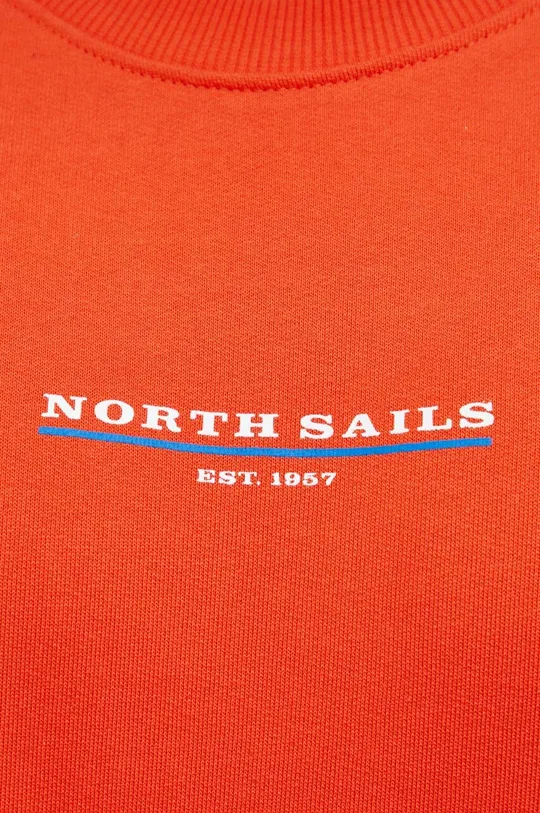 North Sails bluza bawełniana męska kolor pomarańczowy z nadrukiem