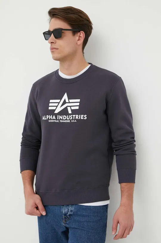 тёмно-синий Кофта Alpha Industries Basic Sweater Мужской