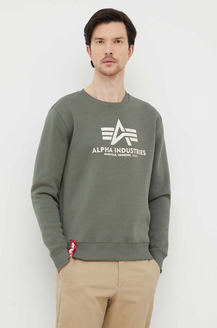 zelena Pulover Alpha Industries Moški