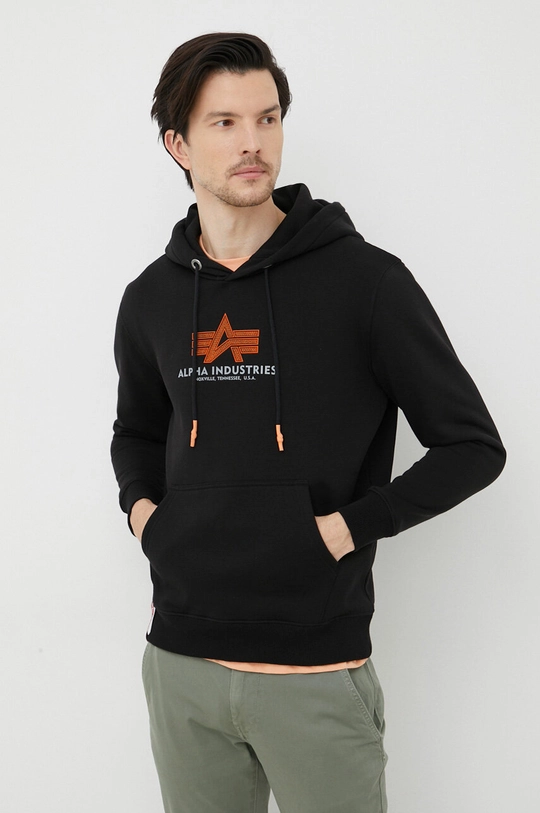 črna Pulover Alpha Industries Moški