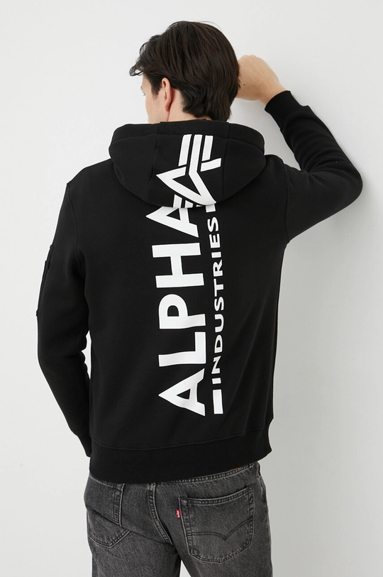 μαύρο Μπλούζα Alpha Industries Ανδρικά