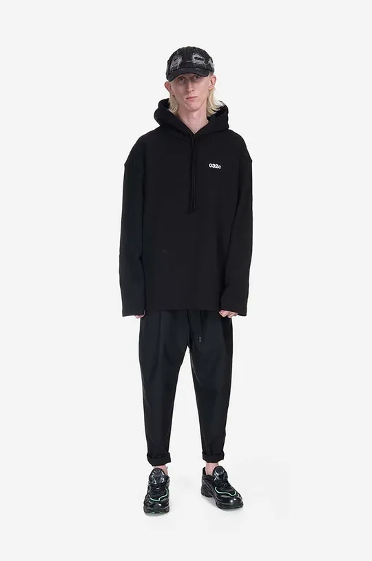 black 032C cotton sweatshirt Content Maxi Hoodie