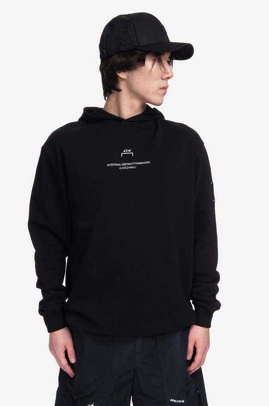 crna Pamučna dukserica A-COLD-WALL* Brutalist Hoodie Muški