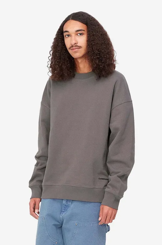 gray Carhartt WIP cotton sweatshirt Link Script Men’s