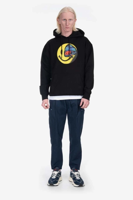 Βαμβακερή μπλούζα Market x Smiley Conflicted Hoodie μαύρο