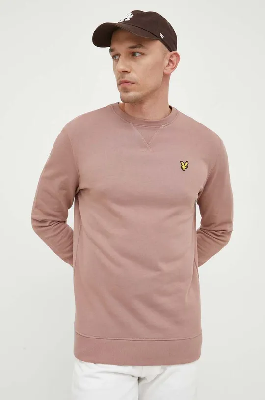 ροζ Βαμβακερή μπλούζα Lyle & Scott Ανδρικά