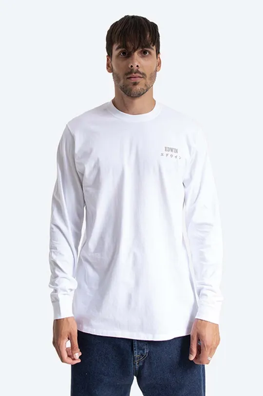 white Edwin cotton sweatshirt Logo Chest Men’s
