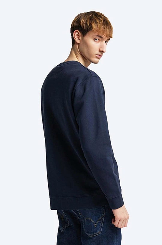 Edwin felpa in cotone Base Crew blu navy