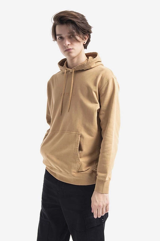 hnědá Bavlněná mikina Edwin Hoodie Sweat Pánský