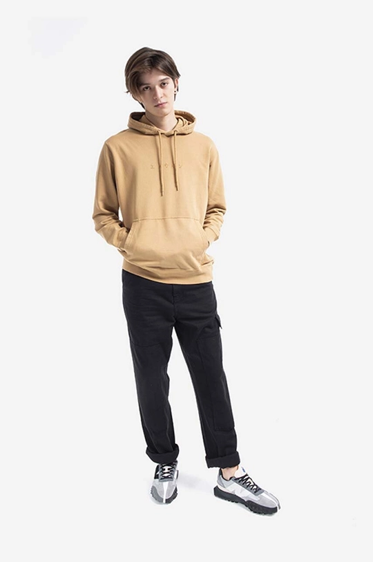 Bavlněná mikina Edwin Hoodie Sweat hnědá