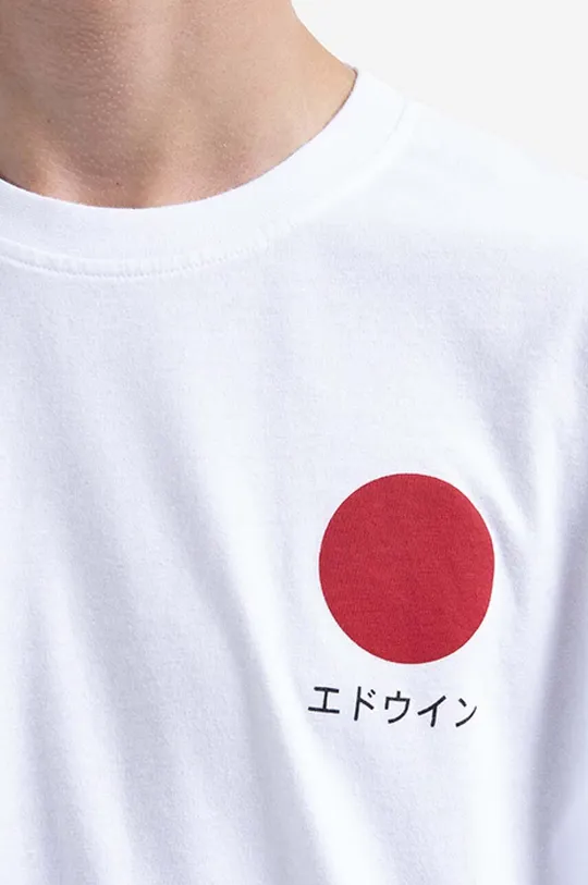 λευκό Βαμβακερή μπλούζα Edwin Japanese Sun TS