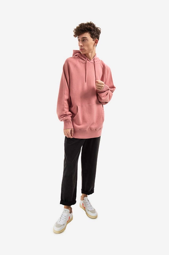 Βαμβακερή μπλούζα Edwin Mood Hoodie Sweat ροζ