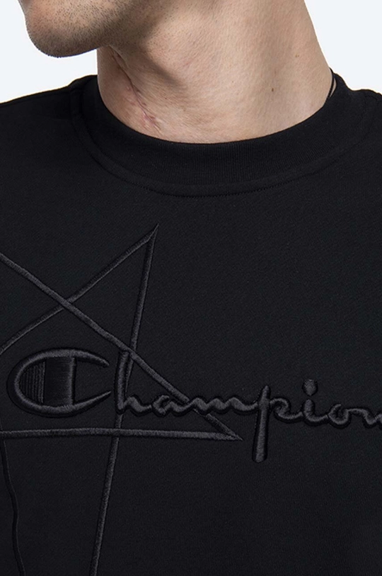 black Rick Owens cotton sweatshirt Rick Owens x Champion