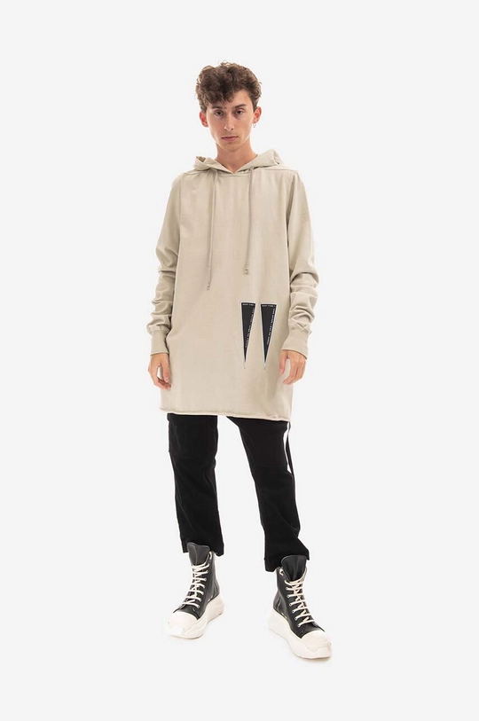 Bavlnená mikina Rick Owens Pullover Hoodie béžová