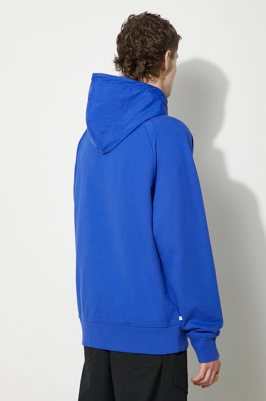 Pamučna dukserica adidas Originals Premium Essentials Crinkle Nylon Hoodie HR5456 plava SS23