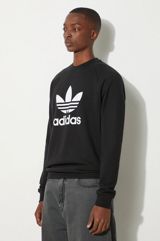 Памучен суичър adidas Originals Adicolor Classics Trefoil Crewneck черен IA4854