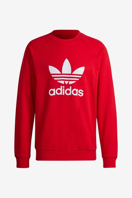 czerwony adidas Originals bluza bawełniana Adicolor Classics Trefoil