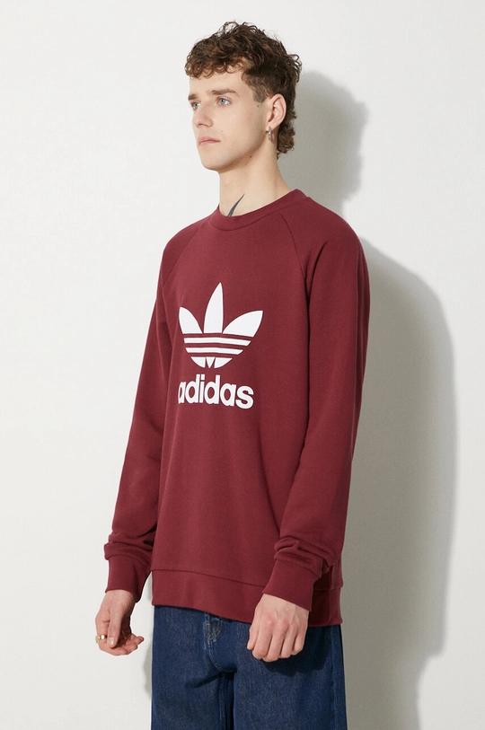 Odzież adidas Originals bluza bawełniana Adicolor Classics Trefoil Crewneck Sweatshirt IA4856 bordowy