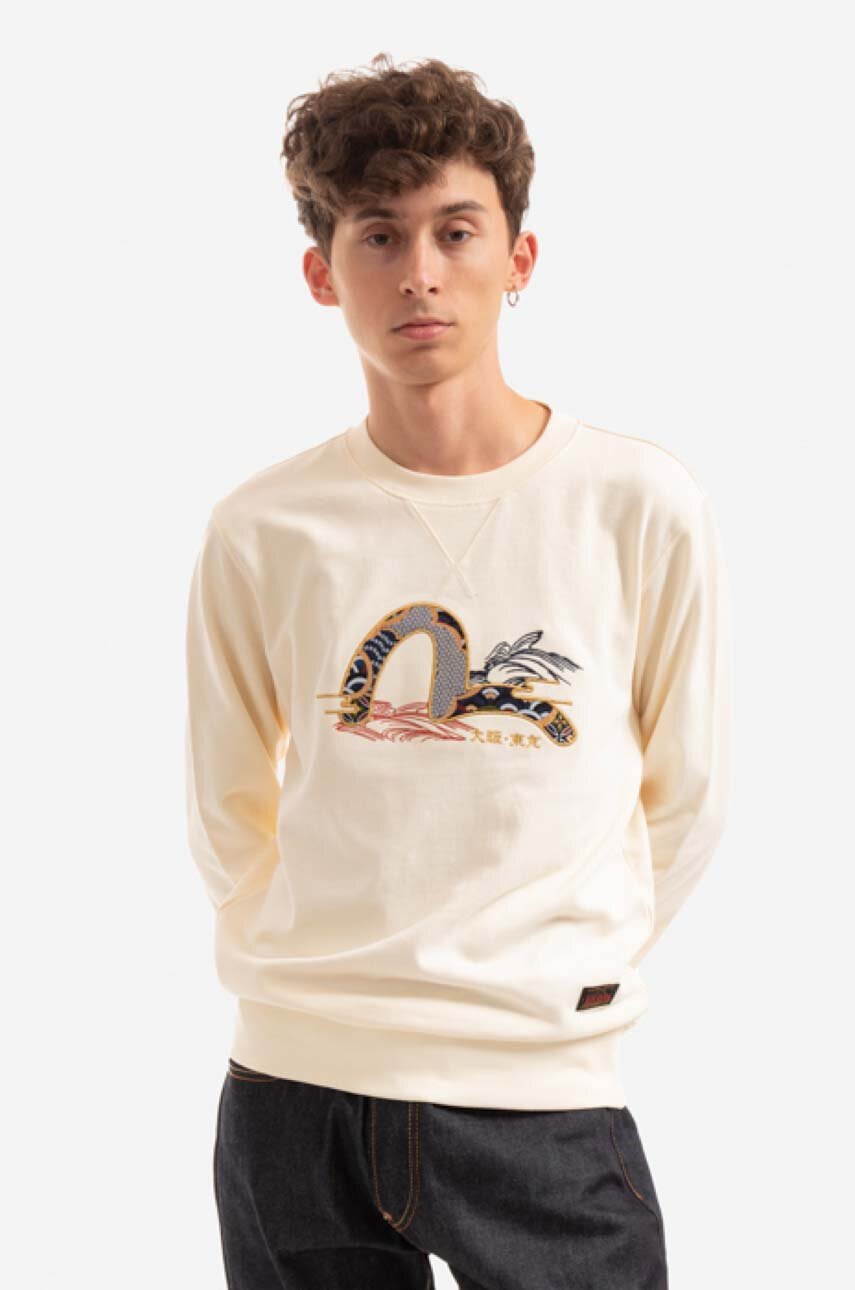 beige Evisu cotton sweatshirt Men’s