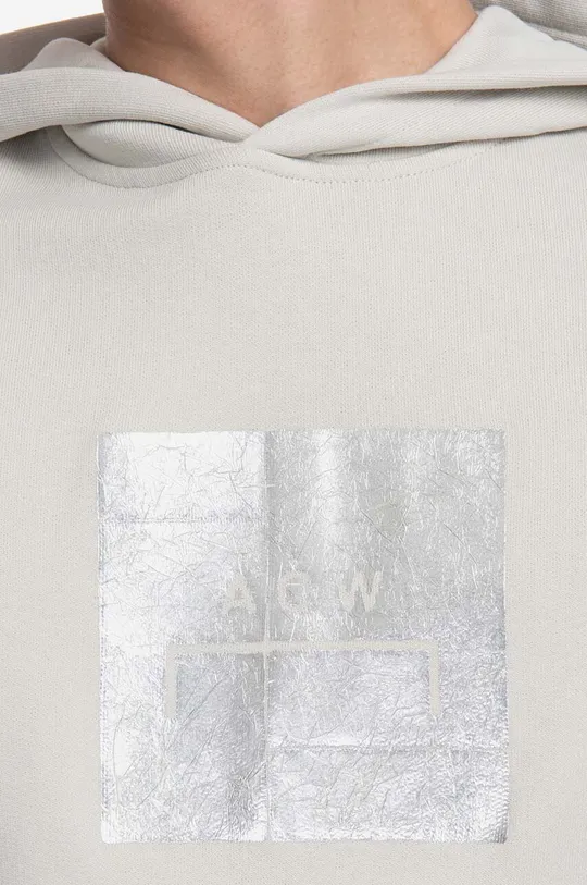 béžová Bavlněná mikina A-COLD-WALL* Foil Grid Hoodie ACWMW101 BONE