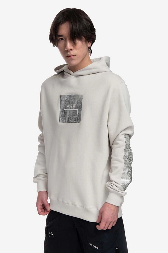 Bombažen pulover A-COLD-WALL* Foil Grid Hoodie