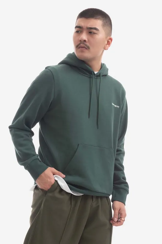 green Carhartt WIP sweatshirt Hooded Script Embroidery Men’s