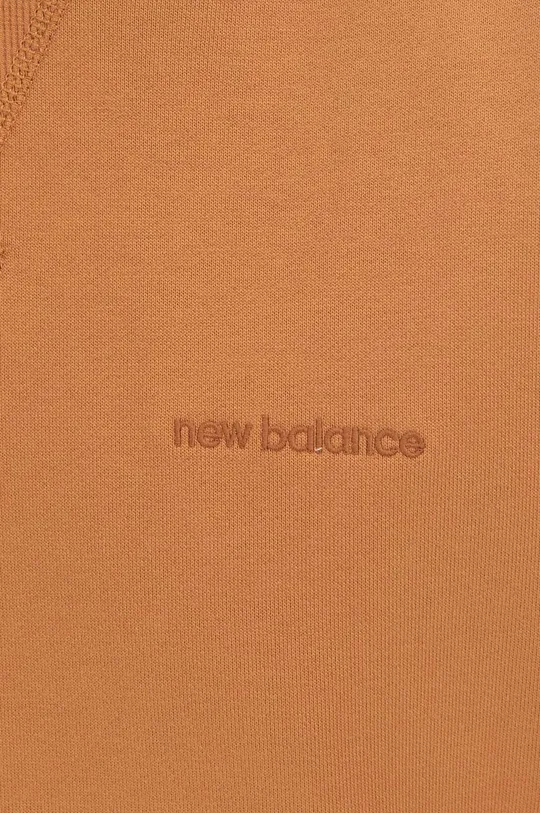 Βαμβακερή μπλούζα New Balance πορτοκαλί