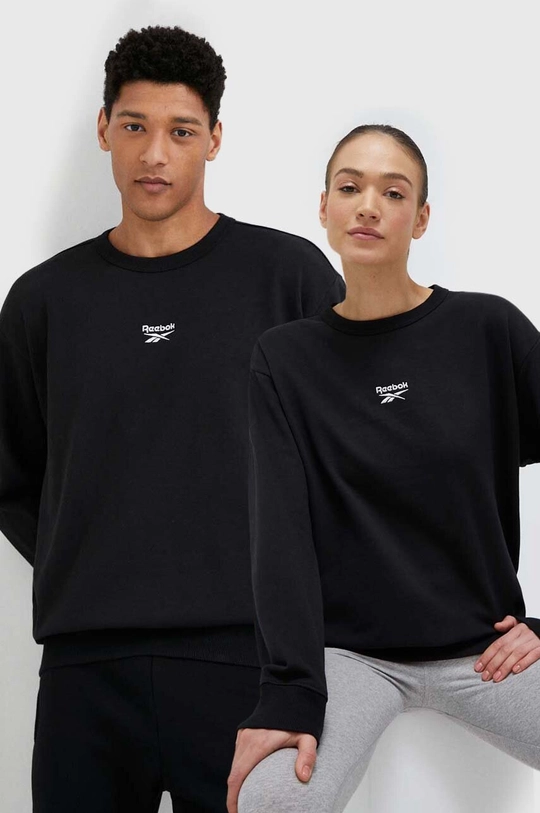 crna Pamučna dukserica Reebok Classic Unisex