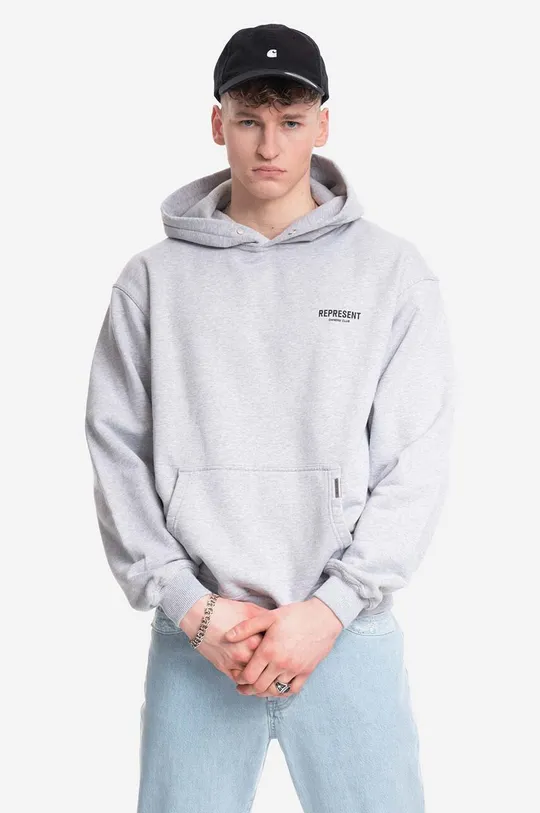 gray Represent cotton sweatshirt Represent Owners Club Hoodie M04153-302 Unisex