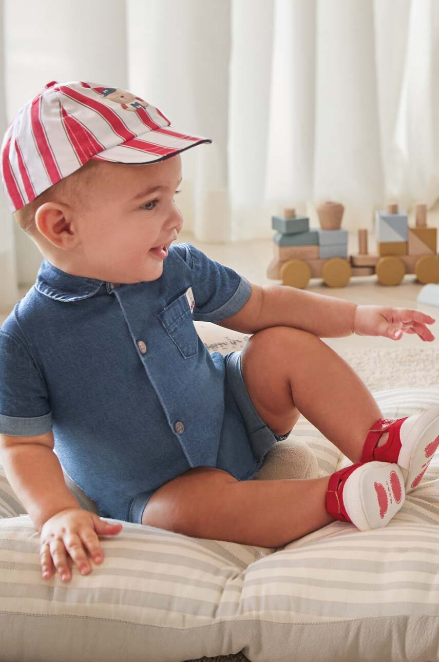 niebieski Mayoral Newborn rampers bawełniany niemowlęcy Chłopięcy